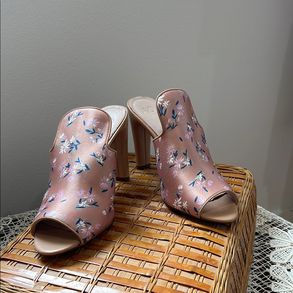 A D & daughters floral heels